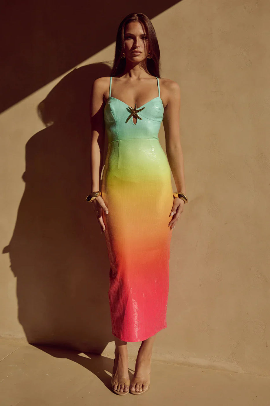 Runaway The Label Benito Ombre Sequin Midi Dress