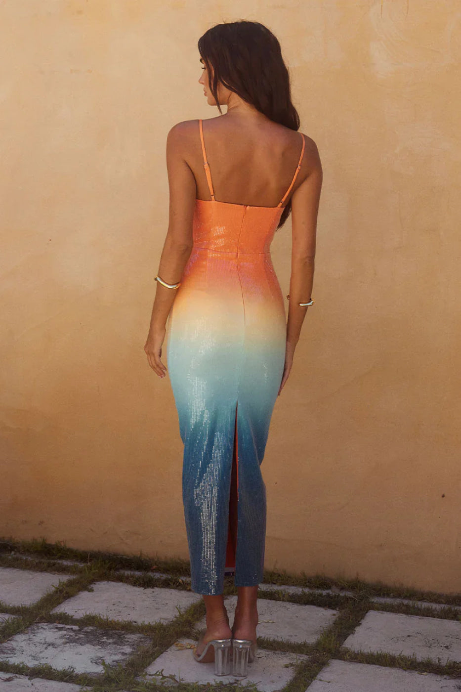 Runaway The Label Benito Ombre Sequin Midi Dress