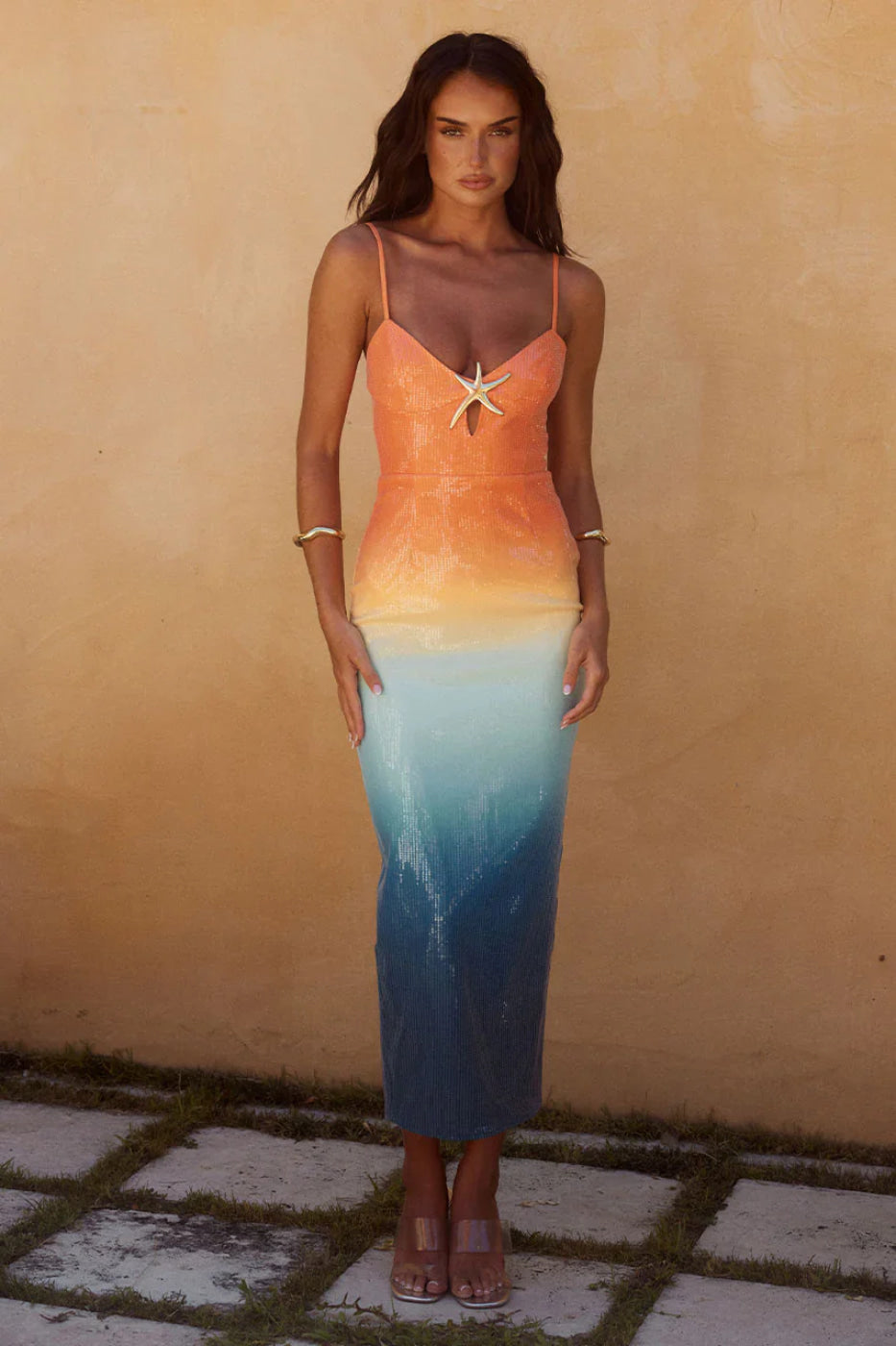 Runaway The Label Benito Ombre Sequin Midi Dress