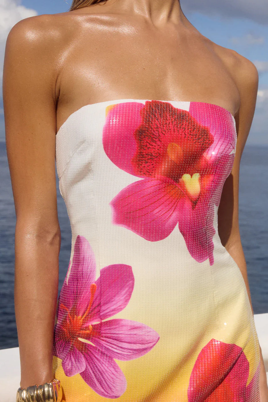 Runaway The Label Ibiza Tropical Ombre Sequin Mini Dress