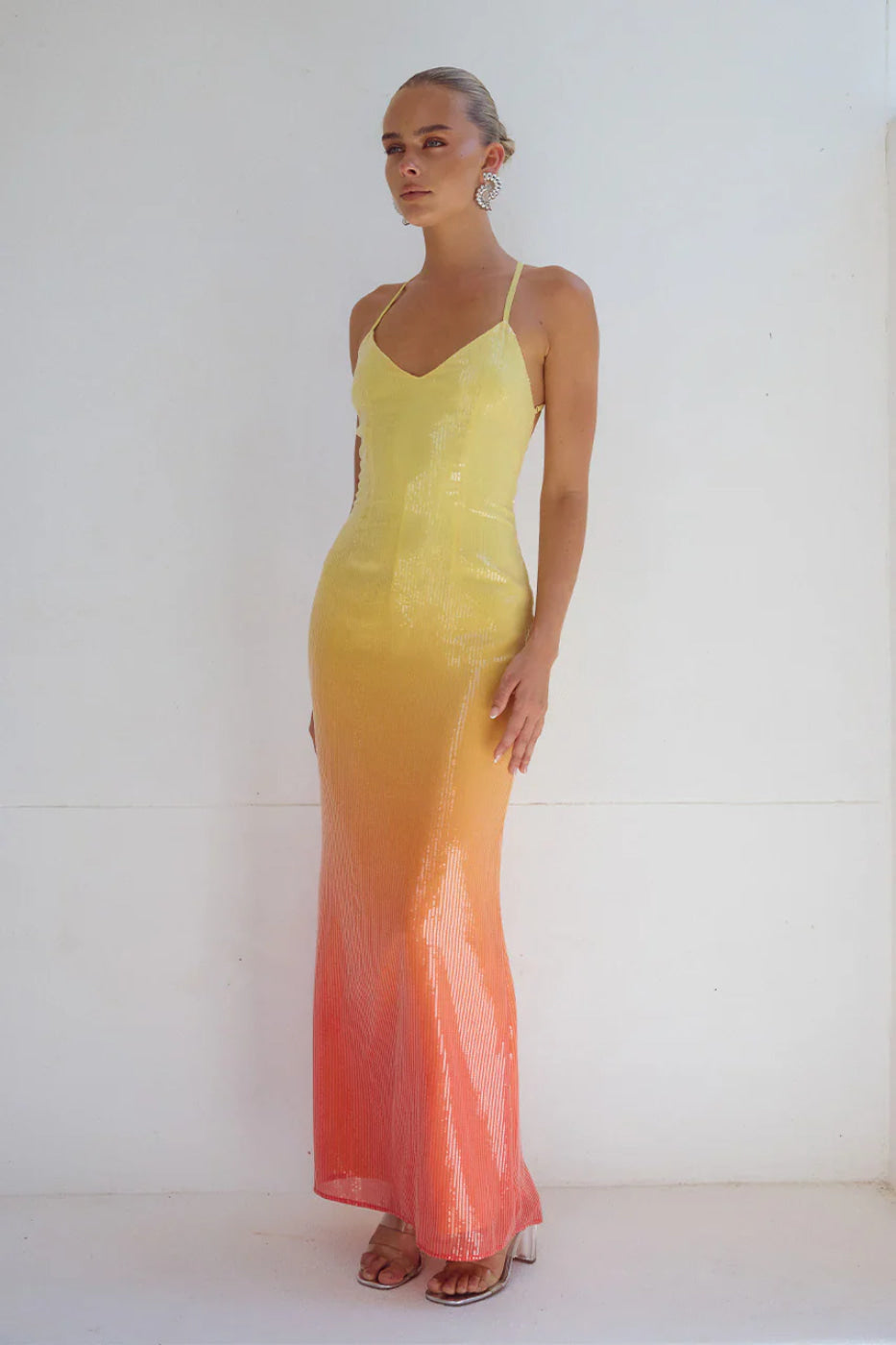 Runaway The Label Niyah Mimosa Ombre Sequin Maxi Dress