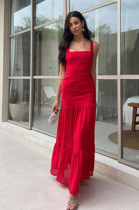 Runaway The Label Tahlia Red Maxi Dress (Pre-Order)