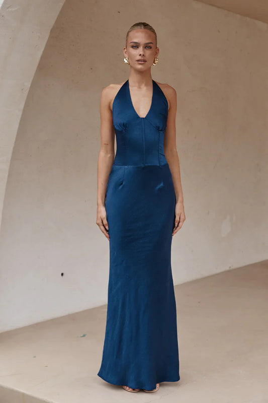 Runaway The Label Asada Midnight Blue Maxi Dress