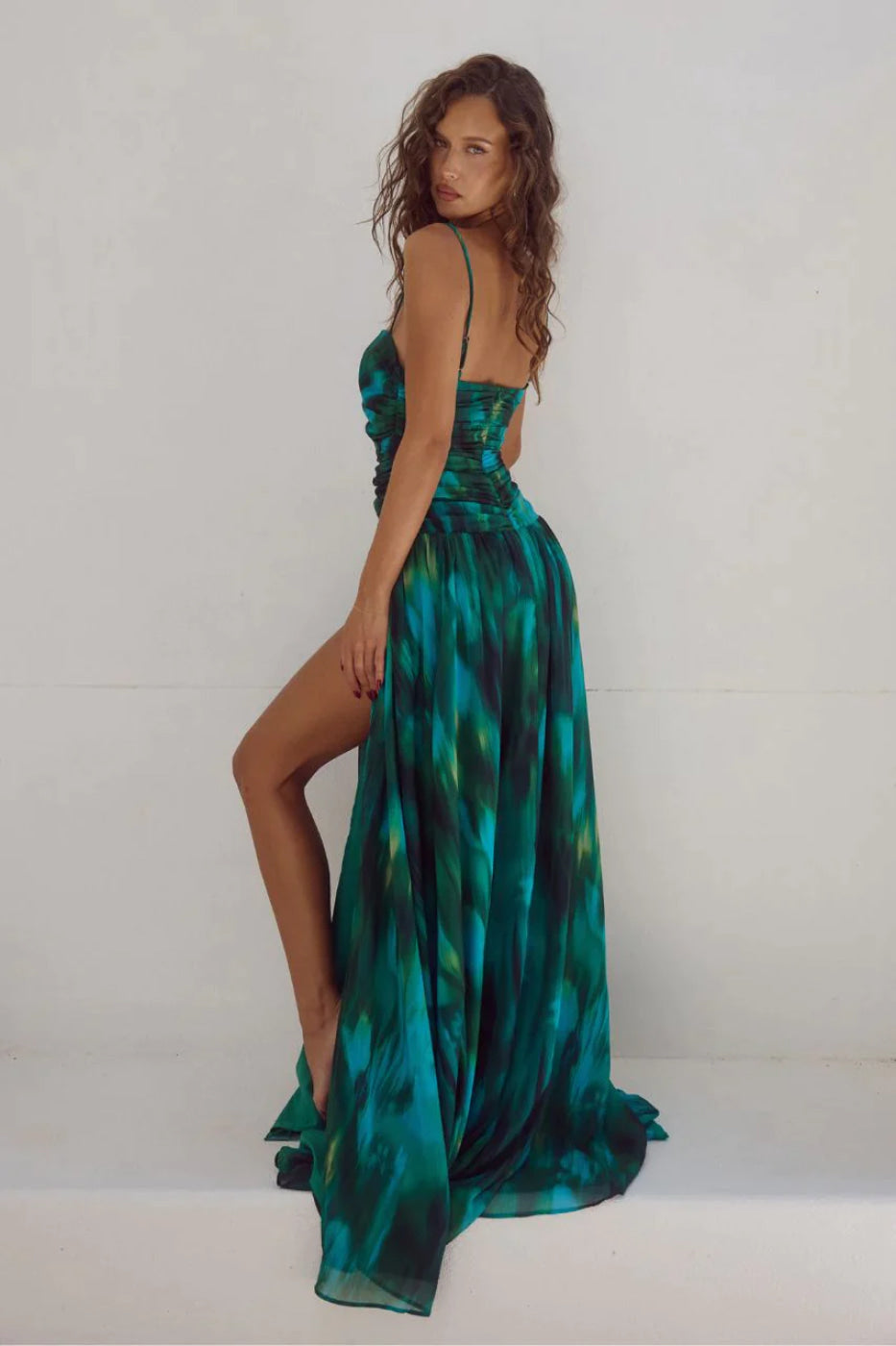 Runaway The Label Camille Cabana Green Print Maxi Dress