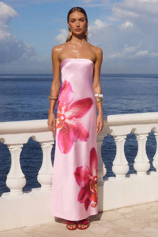 Runaway The Label Celeste Orchid Pink Maxi Dress
