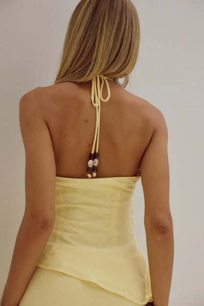Runaway The Label Halzie Lemon Top & Maxi Skirt Co-Ord Set