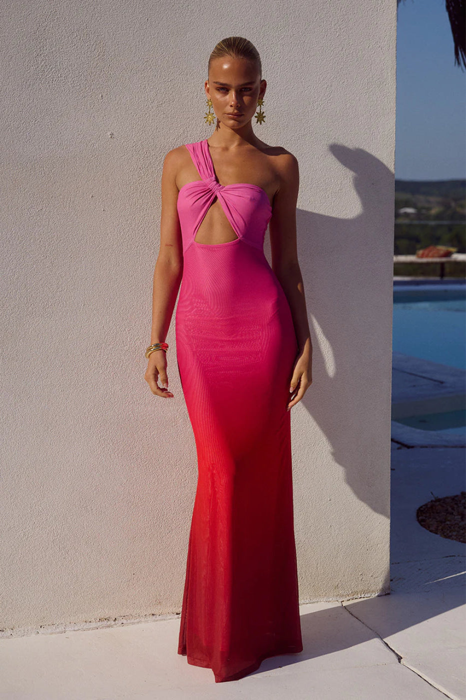 Runaway The Label Kyree Pink Ombre Maxi Dress