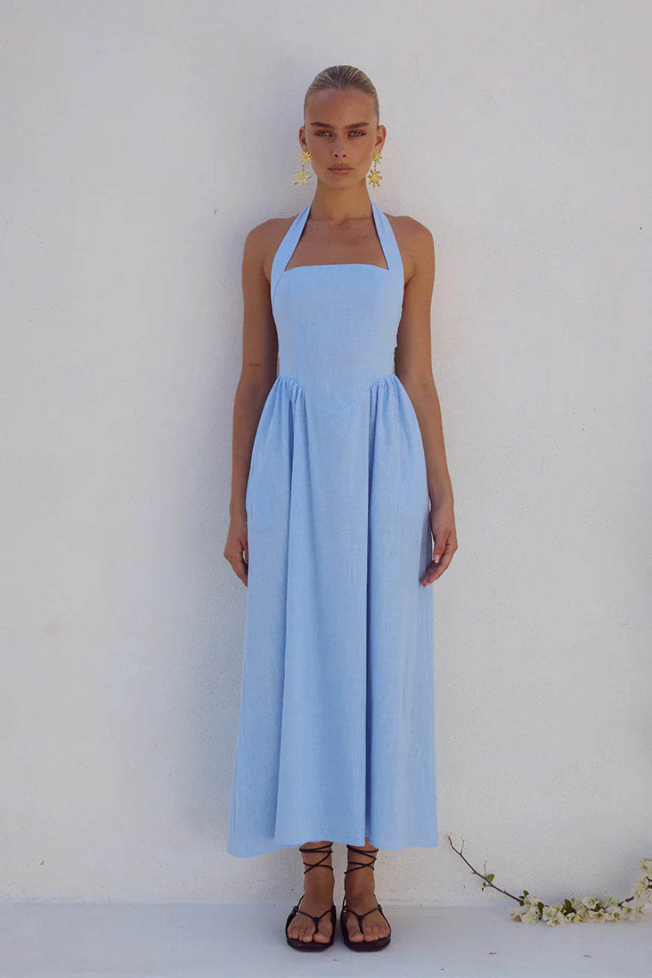 Runaway The Label Locklea Ice Blue Midi Dress