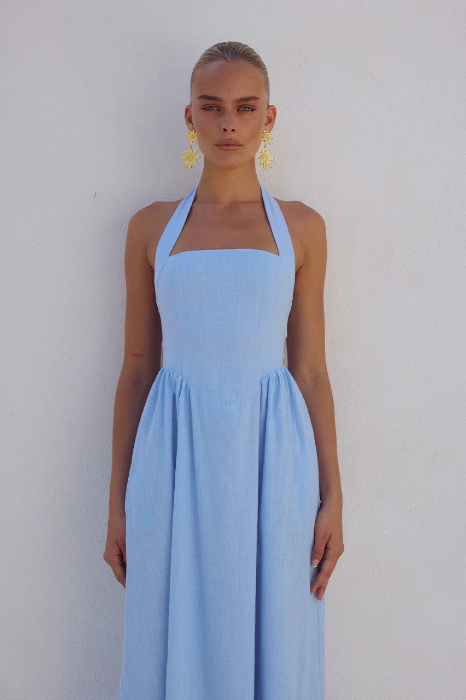 Runaway The Label Locklea Ice Blue Midi Dress