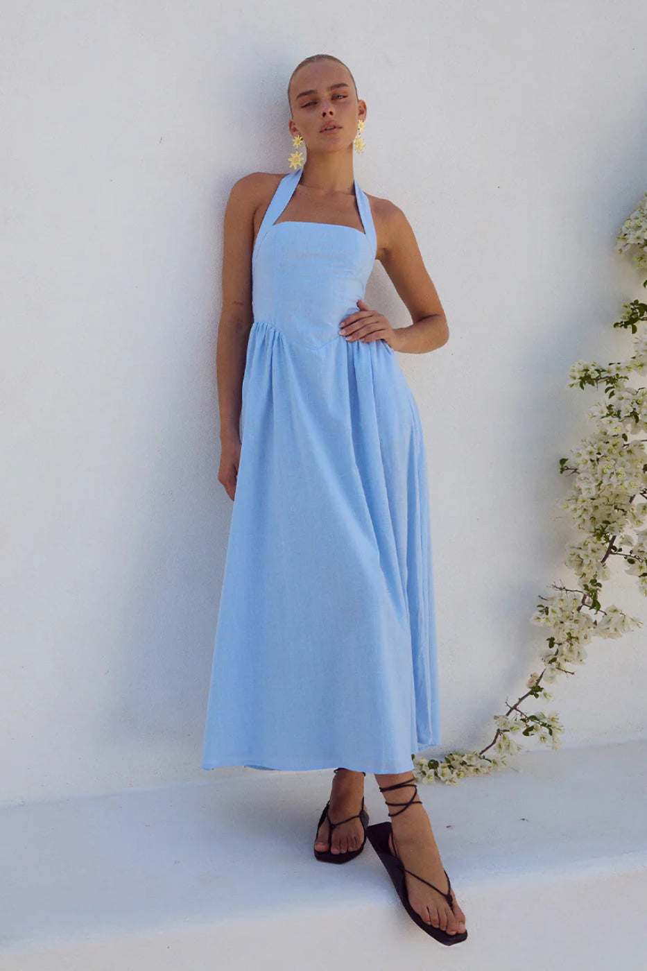 Runaway The Label Locklea Ice Blue Midi Dress