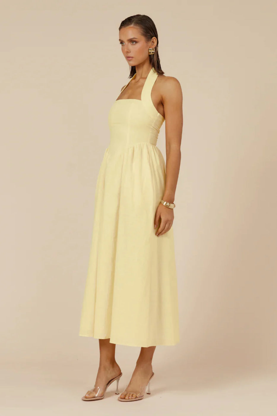 Runaway The Label Locklea Lemon Midi Dress