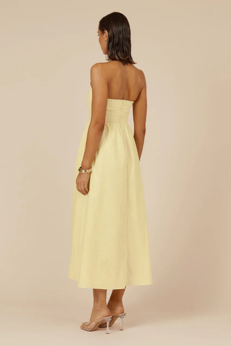 Runaway The Label Locklea Lemon Midi Dress