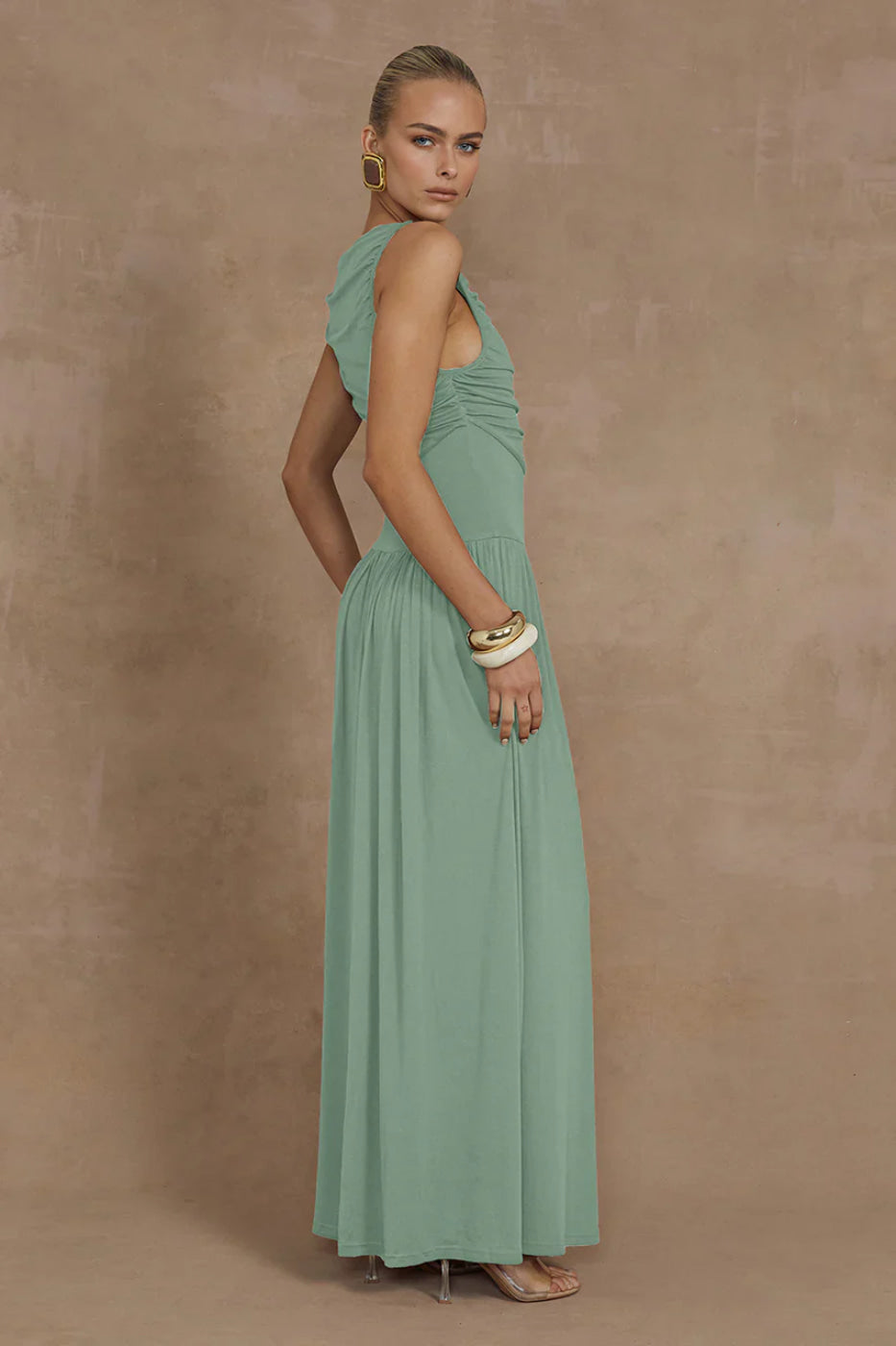 Runaway The Label Nalla Sage Green Maxi Dress