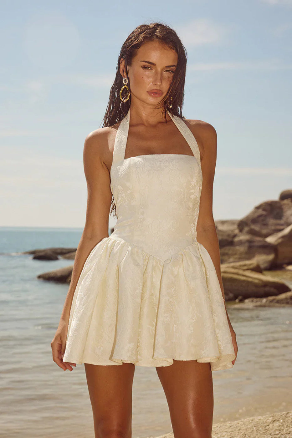 Runaway The Label Sabine Ivory Mini Dress