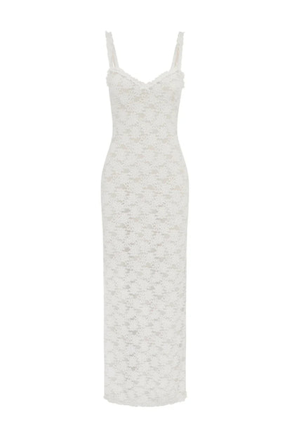 Runaway The Label Sarta White Lace Maxi Dress