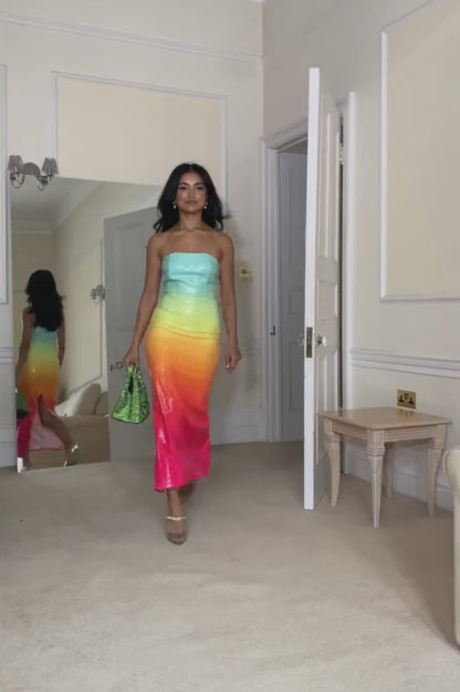 Malibu Ombre Sequin Midi Dress (Pre-Order)